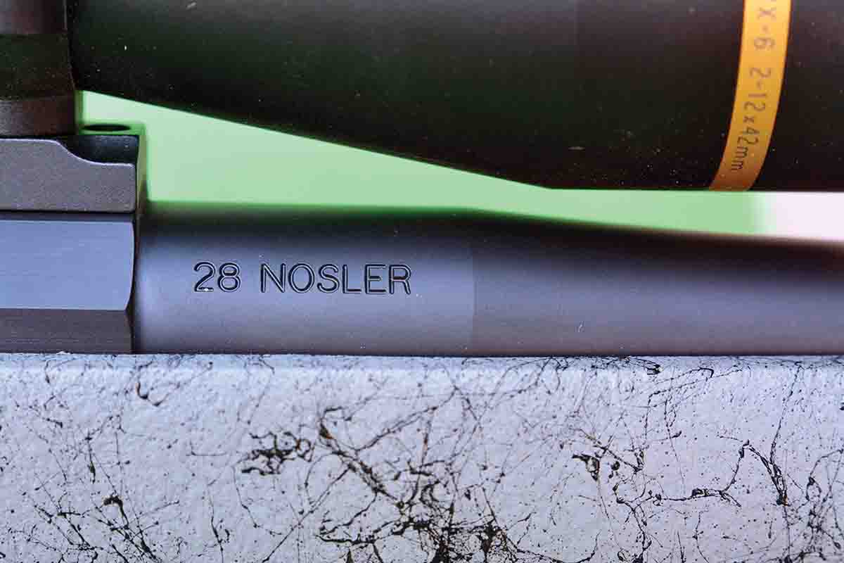 A “28 NOSLER” barrel marking.